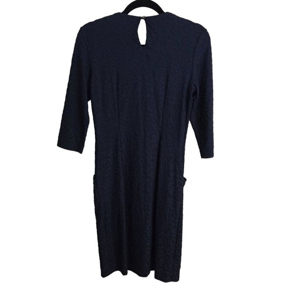 J. Mclaughlin Catalyst Dress Navy Catalina Cloth Tone On Tone Animal Texture Pri - Picture 3 of 8